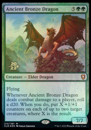 Ancient Bronze Dragon [Commander Legends: Battle for Baldur's Gate Prerelease Promos] | Cards and Coasters CA