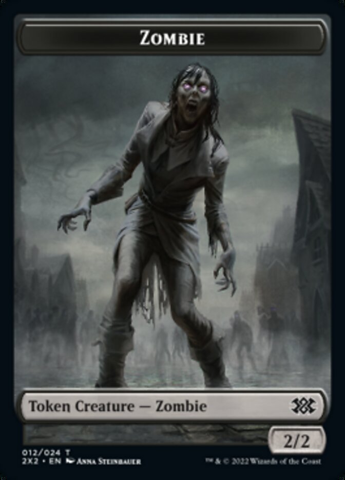 Zombie // Soldier Double-Sided Token [Double Masters 2022 Tokens] | Cards and Coasters CA
