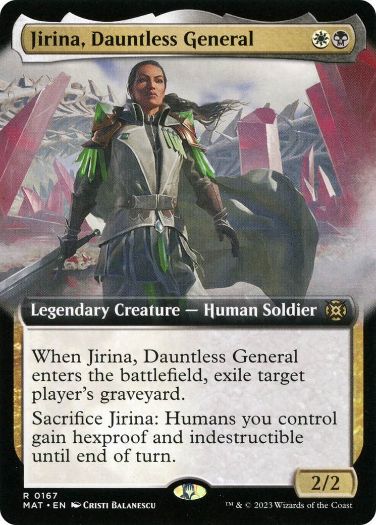 Jirina, Dauntless General (Extended Art) [March of the Machine: The Aftermath] | Cards and Coasters CA