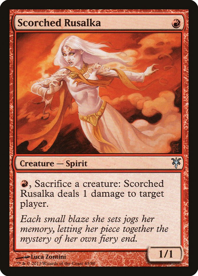 Scorched Rusalka [Duel Decks: Sorin vs. Tibalt] | Cards and Coasters CA