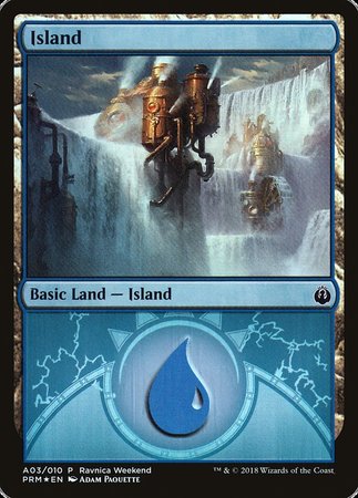 Island - Izzet (A03) [GRN Ravnica Weekend] | Cards and Coasters CA