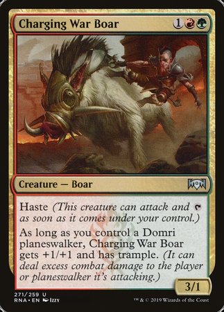 Charging War Boar [Ravnica Allegiance] | Cards and Coasters CA