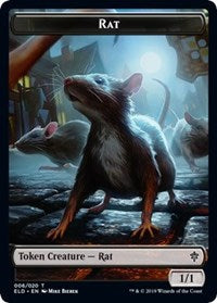 Rat // Food (17) Double-sided Token [Throne of Eldraine Tokens] | Cards and Coasters CA