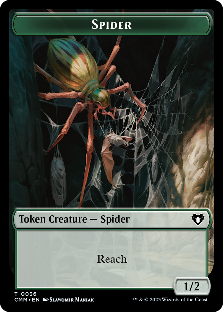 Wurm // Spider Double-Sided Token [Commander Masters Tokens] | Cards and Coasters CA