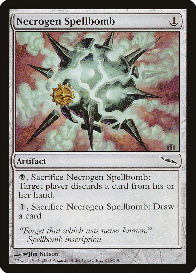 Necrogen Spellbomb [Mirrodin] | Cards and Coasters CA