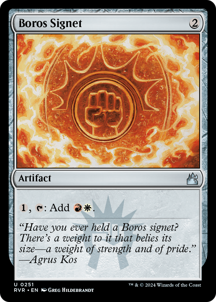 Boros Signet [Ravnica Remastered] | Cards and Coasters CA