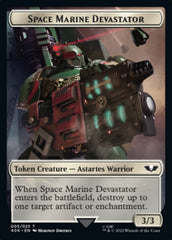 Soldier (002) // Space Marine Devastator Double-sided Token [Universes Beyond: Warhammer 40,000 Tokens] | Cards and Coasters CA