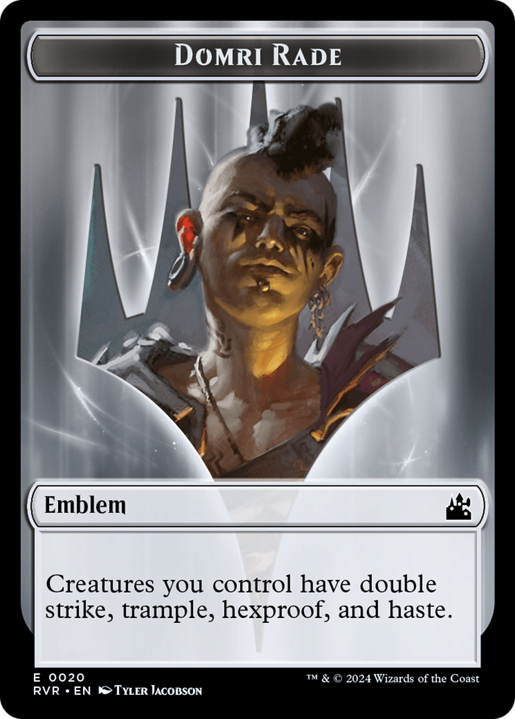 Goblin (0008) // Emblem - Domri Rade Double-Sided Token [Ravnica Remastered Tokens] | Cards and Coasters CA