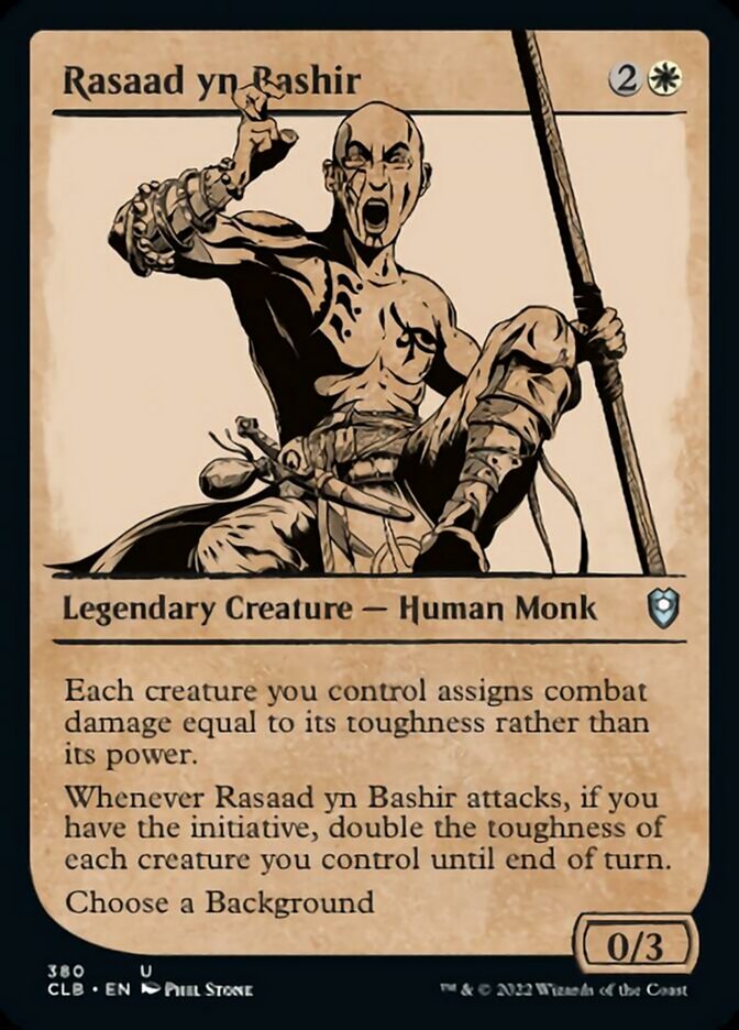 Rasaad yn Bashir (Showcase) [Commander Legends: Battle for Baldur's Gate] | Cards and Coasters CA