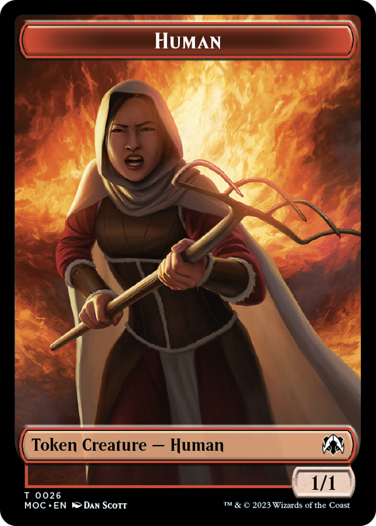 Squid // Human (26) Double-Sided Token [March of the Machine Commander Tokens] | Cards and Coasters CA