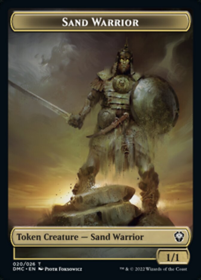 Phyrexian // Sand Warrior Double-sided Token [Dominaria United Tokens] | Cards and Coasters CA