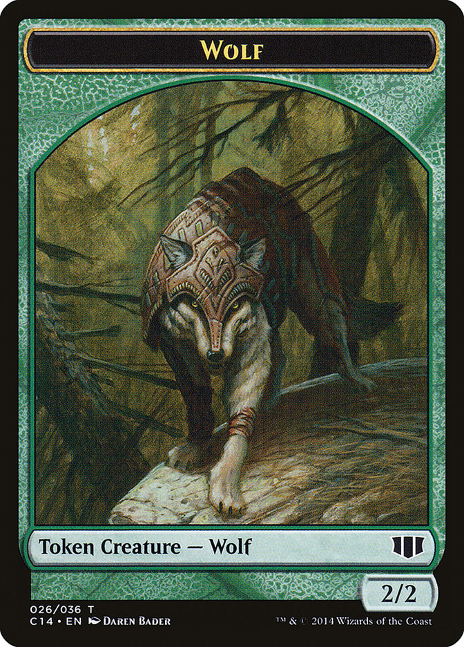 Treefolk // Wolf Double-sided Token [Commander 2014 Tokens] | Cards and Coasters CA