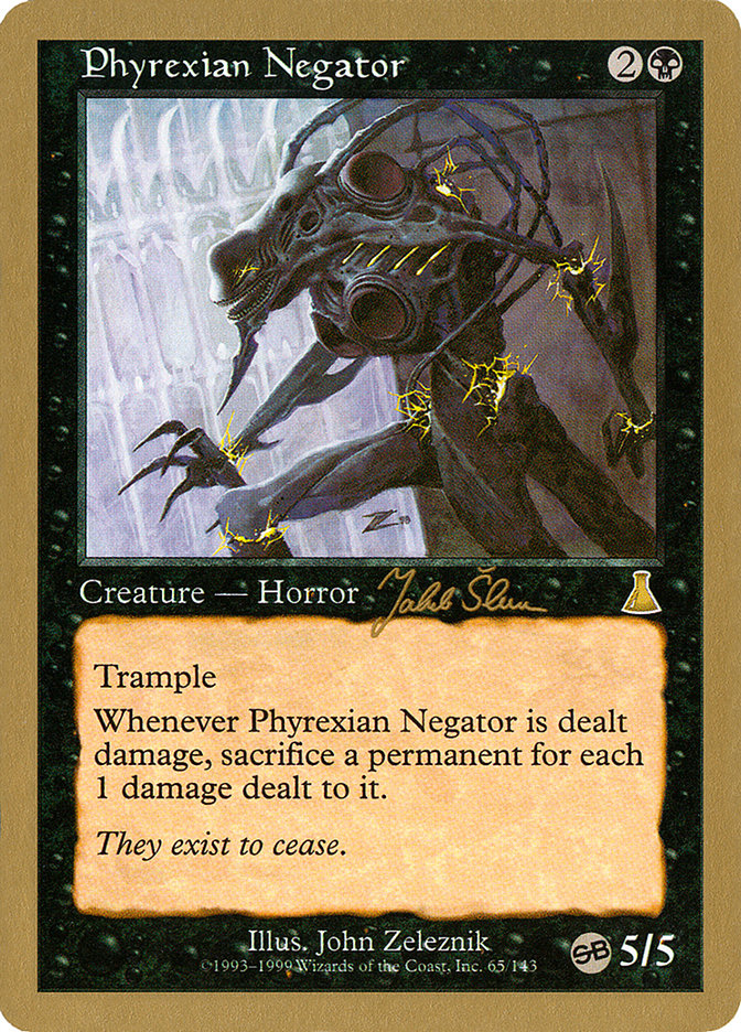 Phyrexian Negator (Jakub Slemr) (SB) [World Championship Decks 1999] | Cards and Coasters CA