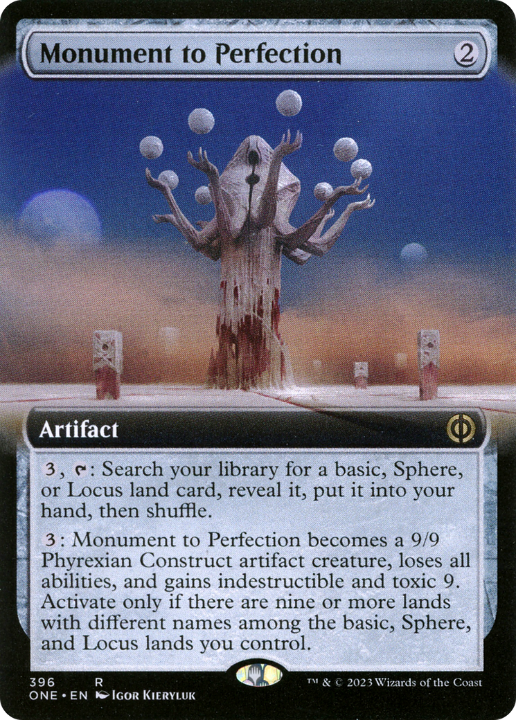 Monument to Perfection (Extended Art) [Phyrexia: All Will Be One] | Cards and Coasters CA
