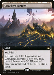 Crawling Barrens (Extended Art) [Zendikar Rising] | Cards and Coasters CA