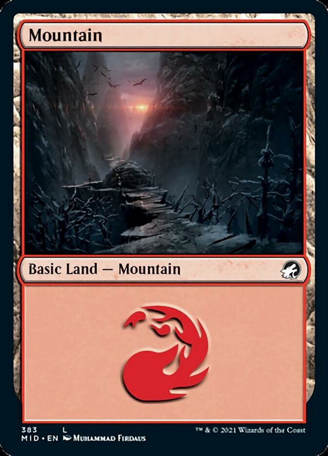 Mountain (383) [Innistrad: Midnight Hunt] | Cards and Coasters CA