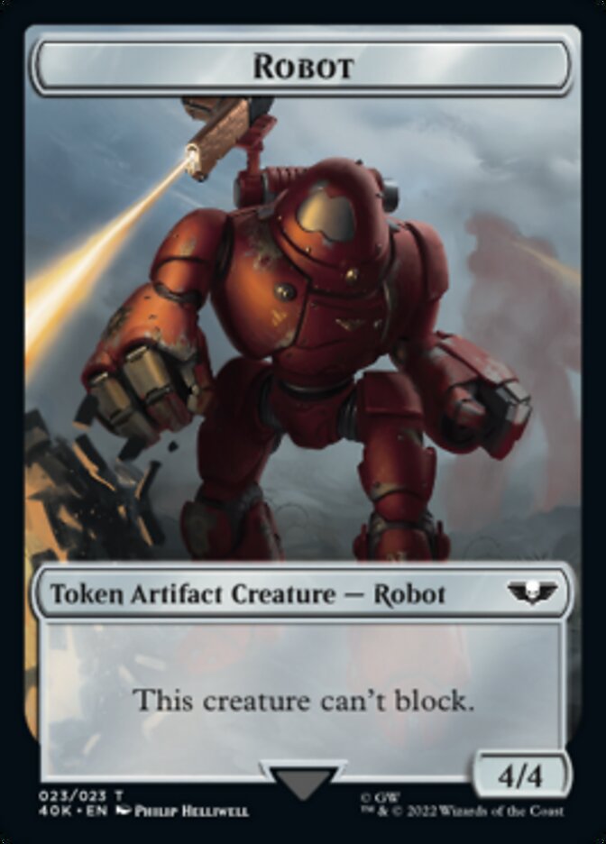 Astartes Warrior // Robot Double-sided Token (Surge Foil) [Universes Beyond: Warhammer 40,000 Tokens] | Cards and Coasters CA