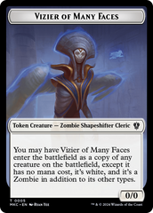 Vizier of Many Faces // Zombie Double-Sided Token [Murders at Karlov Manor Commander Tokens] | Cards and Coasters CA