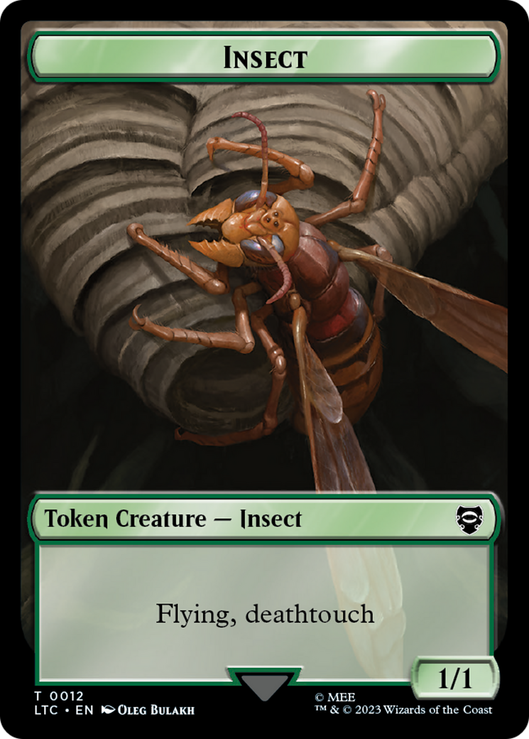 Elf Warrior // Insect Double Sided Token [The Lord of the Rings: Tales of Middle-Earth Commander Tokens] | Cards and Coasters CA