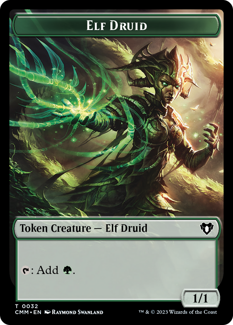 Elemental (0024) // Elf Druid Double-Sided Token [Commander Masters Tokens] | Cards and Coasters CA