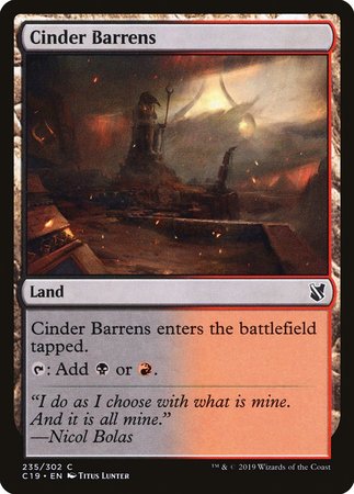 Cinder Barrens [Commander 2019] | Cards and Coasters CA