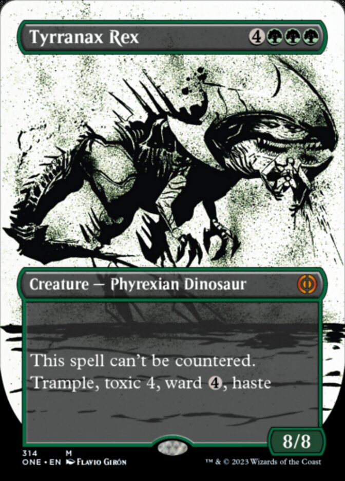 Tyrranax Rex (Borderless Ichor) [Phyrexia: All Will Be One] | Cards and Coasters CA