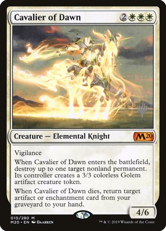 Cavalier of Dawn [Core Set 2020 Promos] | Cards and Coasters CA