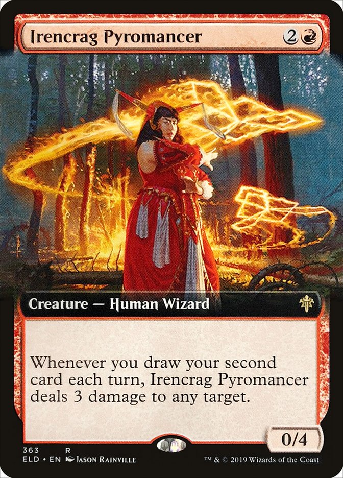 Irencrag Pyromancer (Extended Art) [Throne of Eldraine] | Cards and Coasters CA