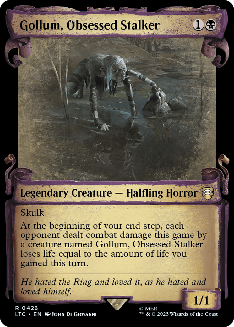 Gollum, Obsessed Stalker [The Lord of the Rings: Tales of Middle-Earth Commander Showcase Scrolls] | Cards and Coasters CA