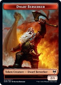 Dwarf Berserker // Emblem - Tibalt, Cosmic Impostor Double-sided Token [Kaldheim Tokens] | Cards and Coasters CA