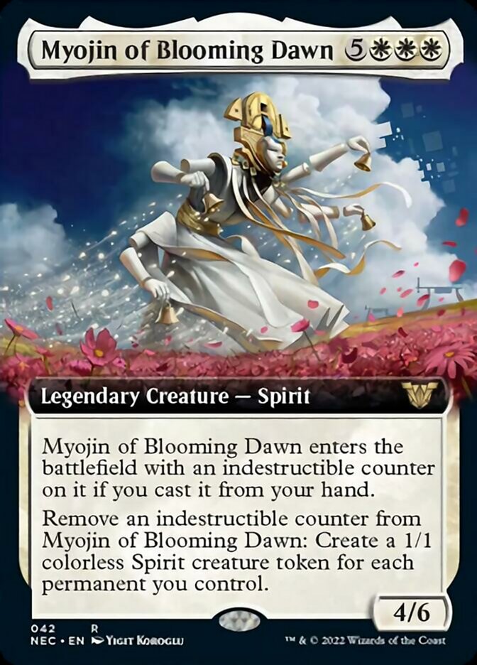 Myojin of Blooming Dawn (Extended) [Kamigawa: Neon Dynasty Commander] | Cards and Coasters CA