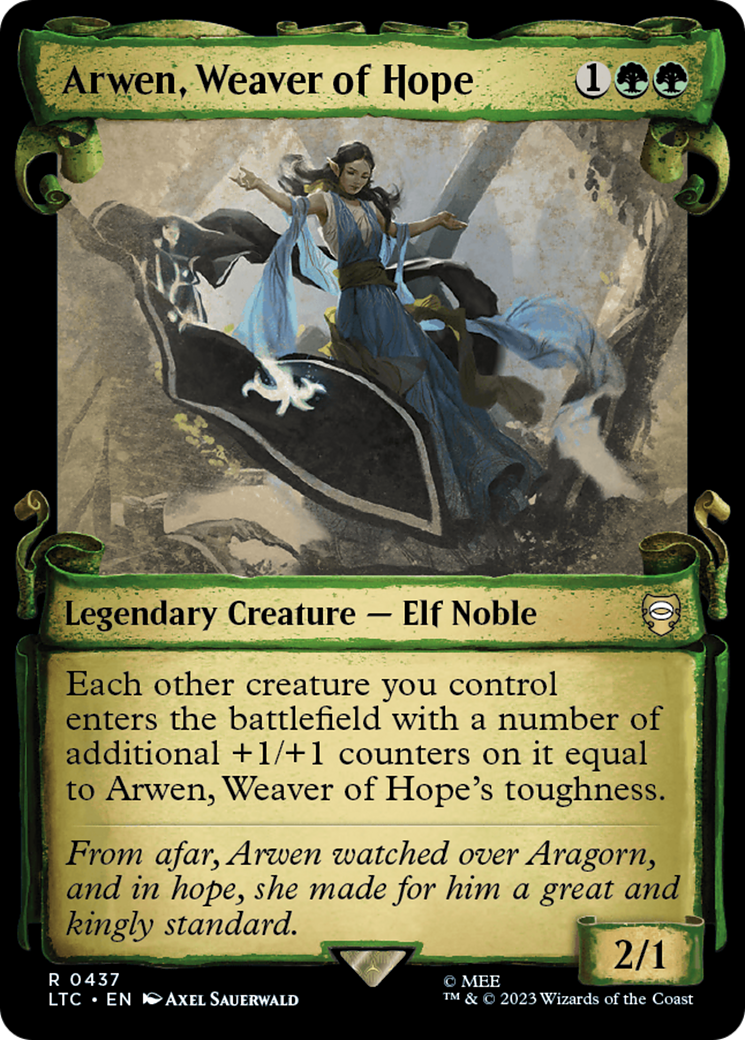 Arwen, Weaver of Hope [The Lord of the Rings: Tales of Middle-Earth Commander Showcase Scrolls] | Cards and Coasters CA