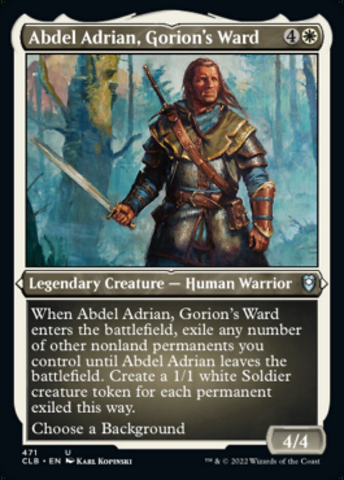Abdel Adrian, Gorion's Ward (Foil Etched) [Commander Legends: Battle for Baldur's Gate] | Cards and Coasters CA