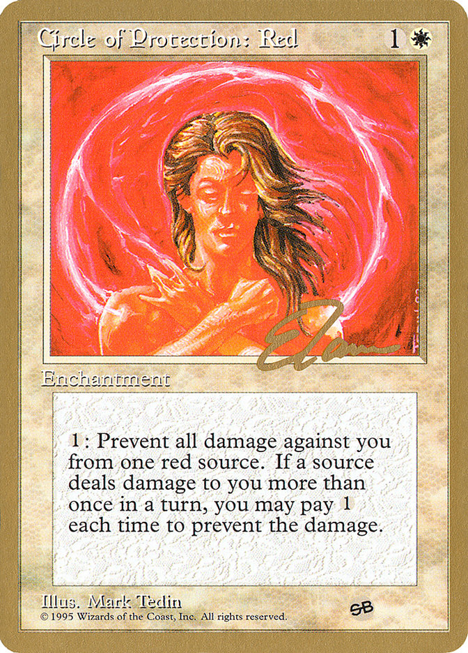 Circle of Protection: Red (Eric Tam) (SB) [Pro Tour Collector Set] | Cards and Coasters CA