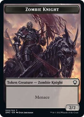 Zombie Knight // Griffin Double-sided Token [Dominaria United Commander Tokens] | Cards and Coasters CA