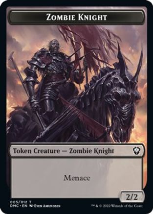 Zombie Knight // Knight Double-sided Token [Dominaria United Commander Tokens] | Cards and Coasters CA