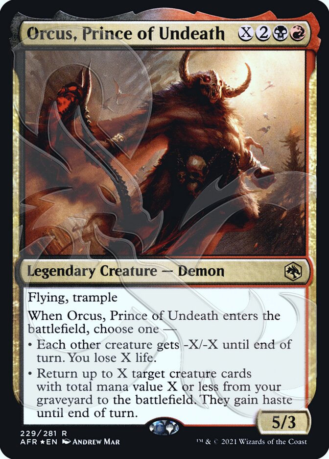 Orcus, Prince of Undeath (Ampersand Promo) [Dungeons & Dragons: Adventures in the Forgotten Realms Promos] | Cards and Coasters CA