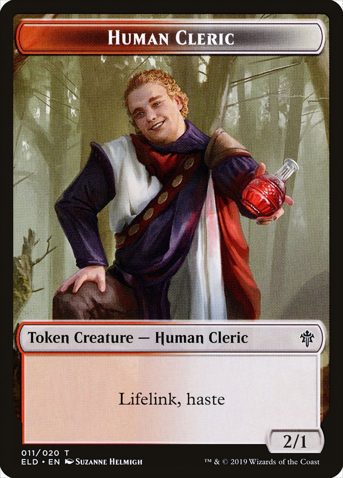 Human Cleric [Throne of Eldraine Tokens] | Cards and Coasters CA