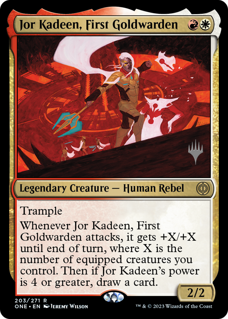 Jor Kadeen, First Goldwarden (Promo Pack) [Phyrexia: All Will Be One Promos] | Cards and Coasters CA