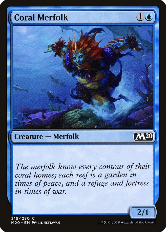 Coral Merfolk [Core Set 2020] | Cards and Coasters CA