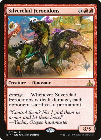 Silverclad Ferocidons [Rivals of Ixalan Promos] | Cards and Coasters CA