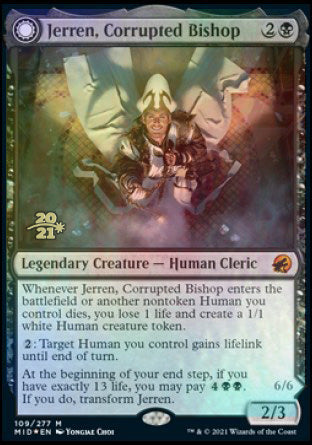 Jerren, Corrupted Bishop // Ormendahl, the Corrupted [Innistrad: Midnight Hunt Prerelease Promos] | Cards and Coasters CA