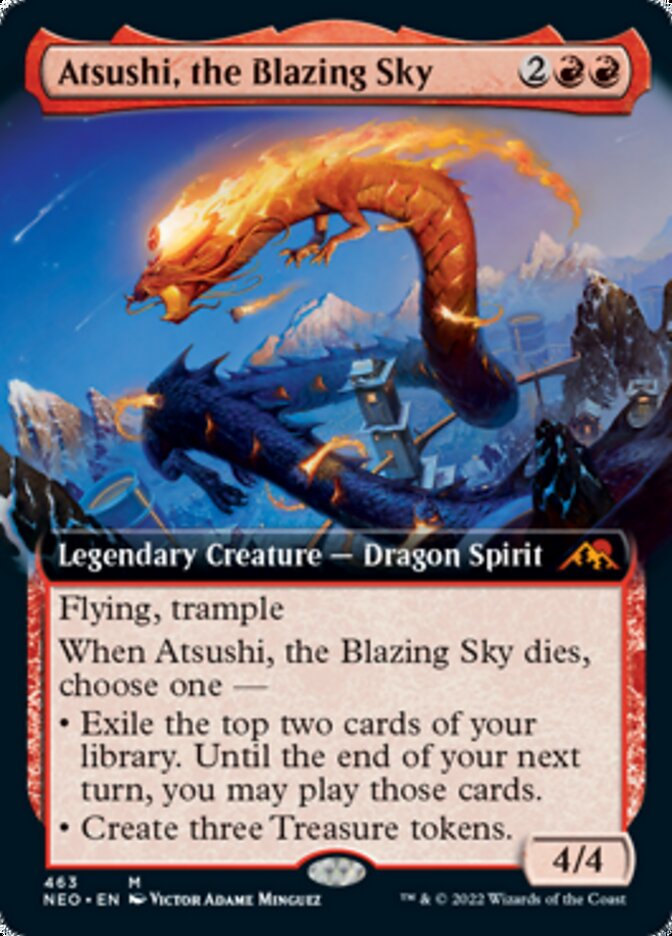 Atsushi, the Blazing Sky (Extended) [Kamigawa: Neon Dynasty] | Cards and Coasters CA