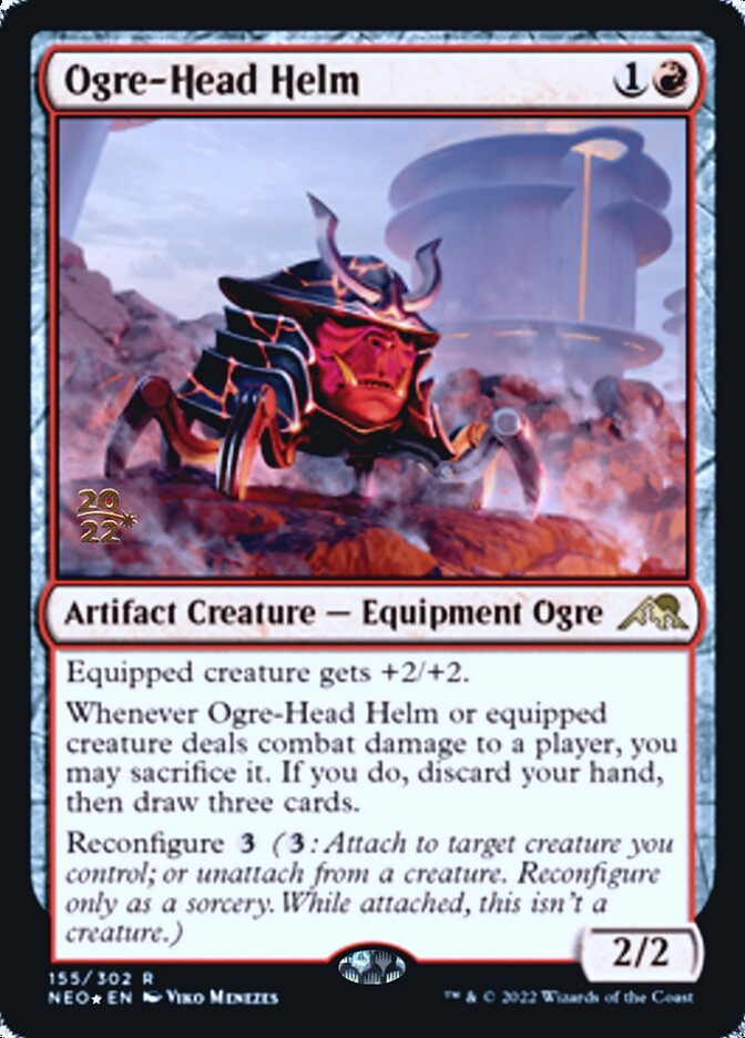 Ogre-Head Helm [Kamigawa: Neon Dynasty Prerelease Promos] | Cards and Coasters CA