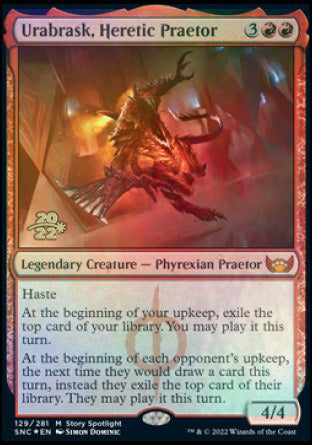 Urabrask, Heretic Praetor [Streets of New Capenna Prerelease Promos] | Cards and Coasters CA