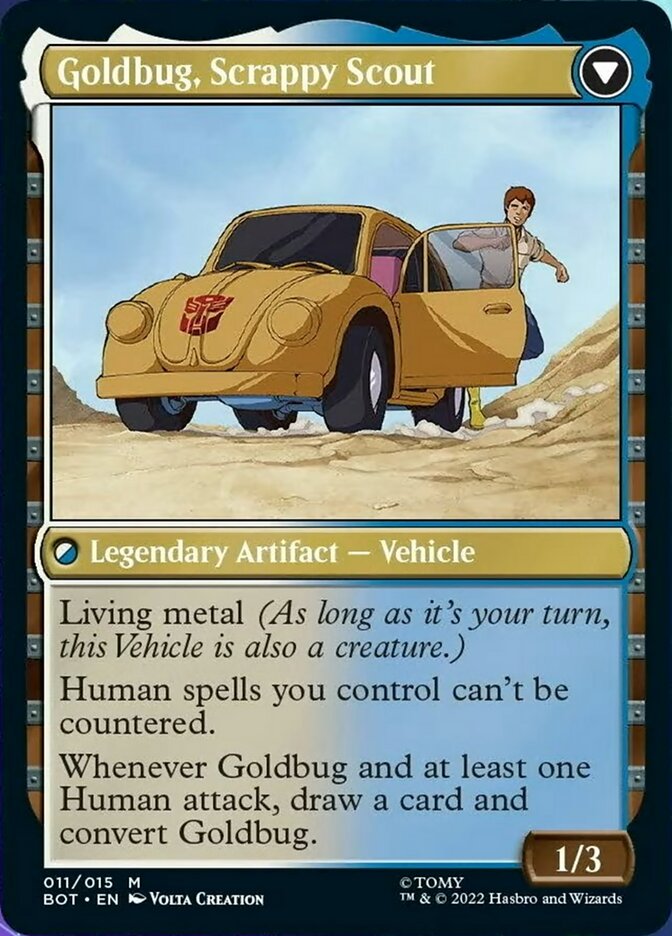 Goldbug, Humanity's Ally // Goldbug, Scrappy Scout [Universes Beyond: Transformers] | Cards and Coasters CA