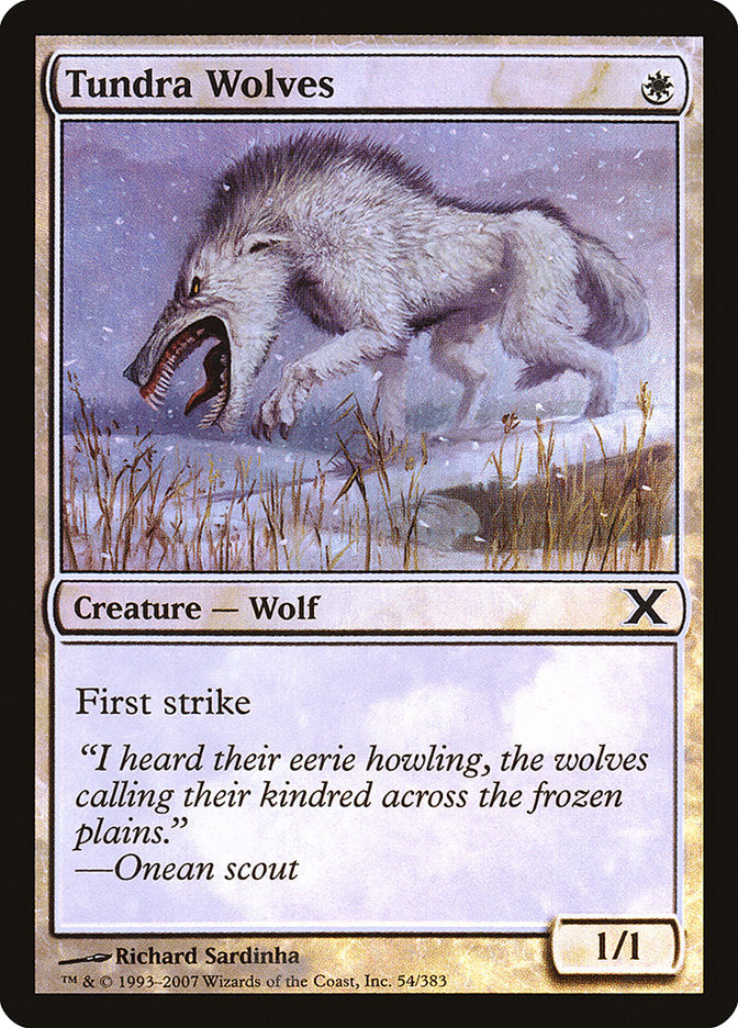 Tundra Wolves (Premium Foil) [Tenth Edition] | Cards and Coasters CA