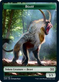 Beast // Treasure Double-sided Token [Double Masters Tokens] | Cards and Coasters CA