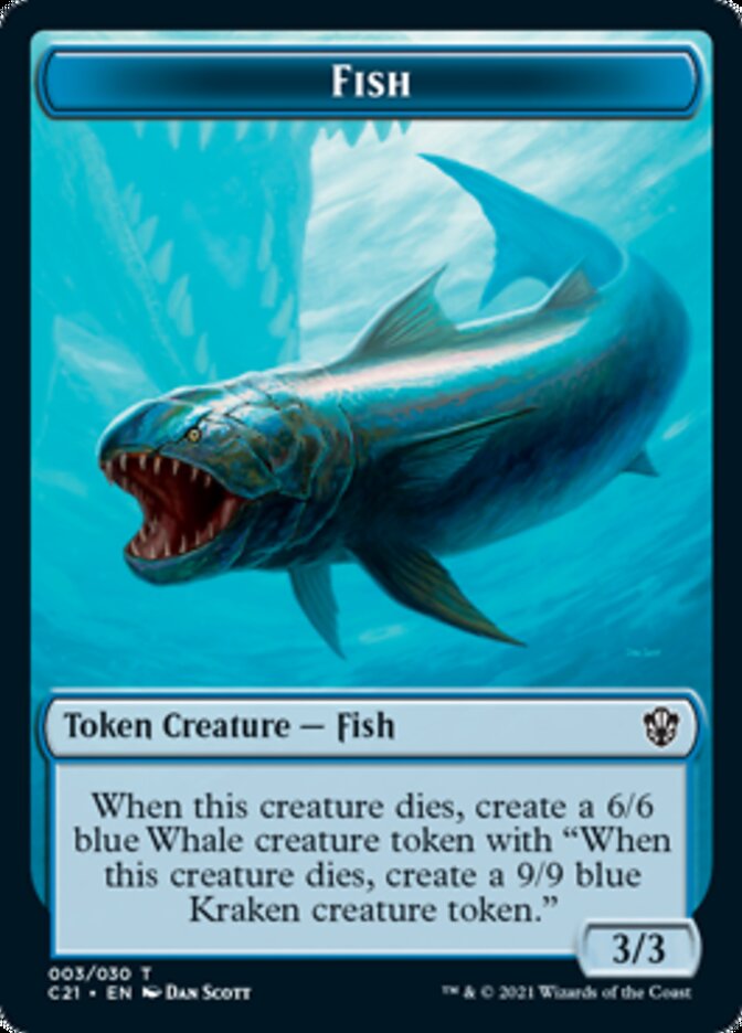 Beast (010) // Fish Token [Commander 2021 Tokens] | Cards and Coasters CA