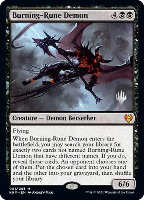 Burning-Rune Demon [Kaldheim Promo Pack] | Cards and Coasters CA